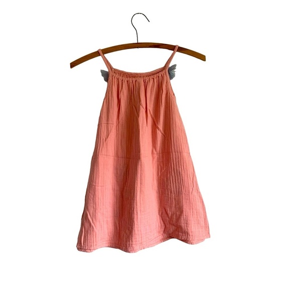 Cotton Gauzy Embroidered Dress Girl’s Size 5/6 in Soft Dusty Rose - Picture 2 of 6